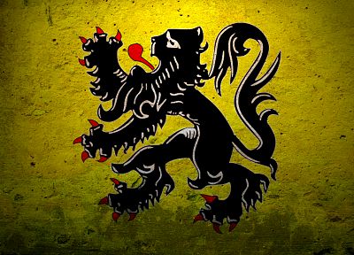 flags, Belgium, lions, Flanders - random desktop wallpaper