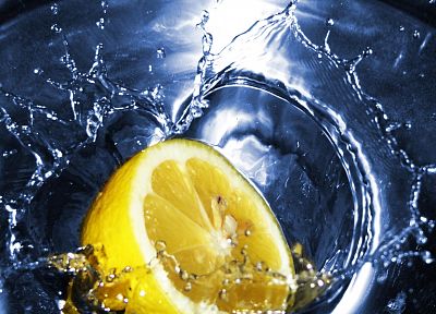 water, fruits, food, lemons - random desktop wallpaper