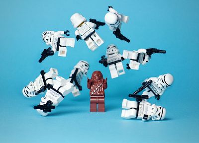 Star Wars, stormtroopers, Chewbacca, Legos - random desktop wallpaper