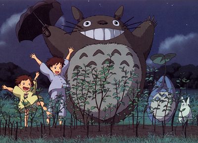 cartoons, Hayao Miyazaki, Totoro, animation, My Neighbour Totoro, artwork, Studio Ghibli, anime - related desktop wallpaper