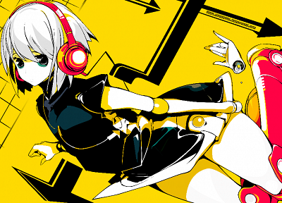 headphones, multicolor, yellow, colored, anime, Beatmania - related desktop wallpaper