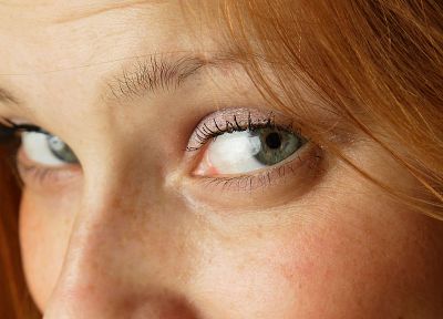 women, eyes, redheads, freckles, Indiana A - desktop wallpaper