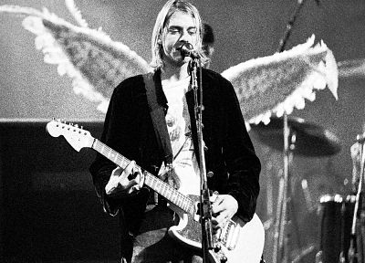 wings, music, Nirvana, Kurt Cobain - duplicate desktop wallpaper