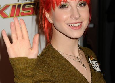Hayley Williams, women, actress, redheads, celebrity, green eyes, singers, necklaces, sweaters - related desktop wallpaper