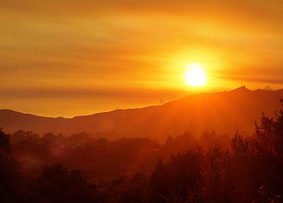 sunset, mountains, landscapes, Sun - random desktop wallpaper
