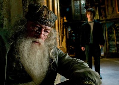 Harry Potter, Harry Potter and the Goblet of Fire, Daniel Radcliffe, Albus Dumbledore, Michael Gambon, men with glasses - related desktop wallpaper
