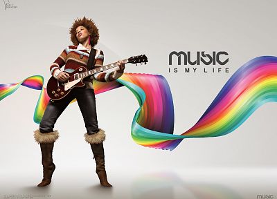 music, rainbows - desktop wallpaper