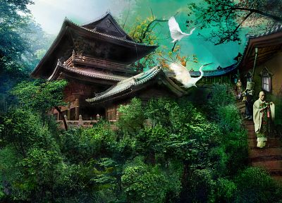 buildings, temples, monk - random desktop wallpaper