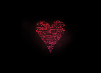 typography, hearts - random desktop wallpaper