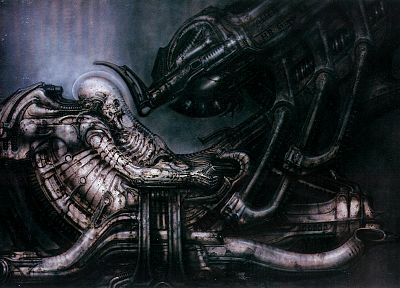 HR Giger, science fiction, Alien, Space Jockey - random desktop wallpaper