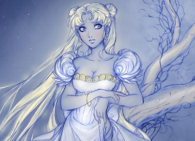 Sailor Moon, white dress, Bishoujo Senshi Sailor Moon, Princess Serenity - random desktop wallpaper