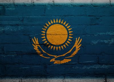 Sun, birds, eagles, flags, Kazakhstan - desktop wallpaper