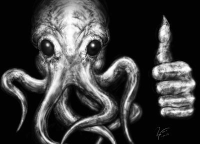 monsters, Cthulhu, squid, thumbs up - random desktop wallpaper