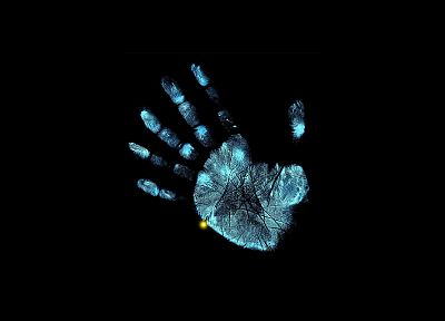 TV, palm, Fringe, fingerprints - random desktop wallpaper