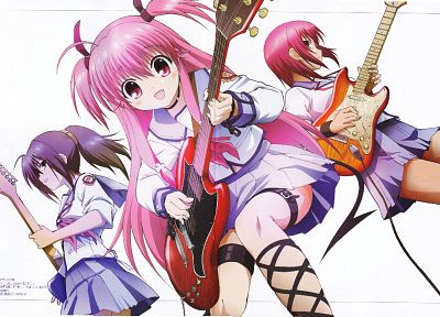 Angel Beats!, bass, guitars, Hisako, Yui (Angel Beats), Girls Dead Monster, Iwasawa Masami - desktop wallpaper