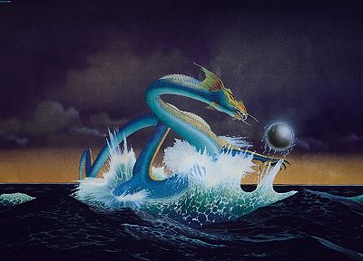 paintings, dragons, Roger Dean, Asia, album covers - related desktop wallpaper