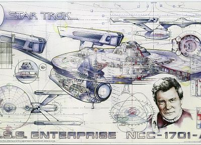 Star Trek, James T. Kirk, USS Enterprise - duplicate desktop wallpaper