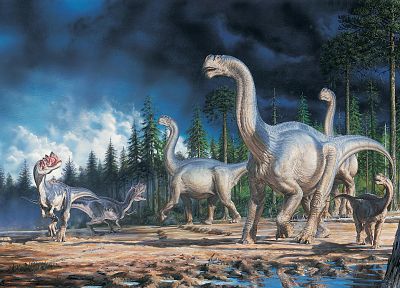 dinosaurs, artwork, drawings - duplicate desktop wallpaper