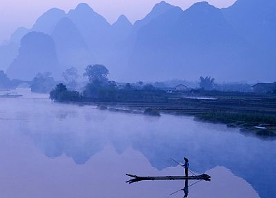 dawn, China, rivers - random desktop wallpaper