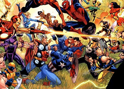 Iron Man, Spider-Man, Captain America, Wolverine, phoenix, Iron Fist, Marvel Comics, Hawkeye, Luke Cage, Spider-woman, Secret Invasion - desktop wallpaper