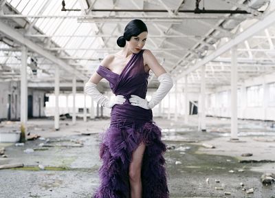women, Dita Von Teese, purple dress - duplicate desktop wallpaper