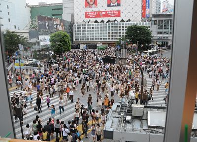 streets, crowd, Asians, Shibuya - desktop wallpaper