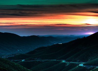 sunset, mountains, landscapes, California, Napa Valley - random desktop wallpaper
