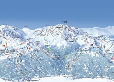 mountains, nature, winter, snow, ski - desktop wallpaper