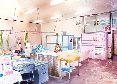 Vocaloid, Hatsune Miku, Kagamine Rin, twintails, scenic, anime girls - duplicate desktop wallpaper