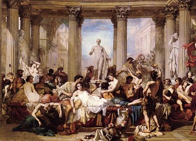 paintings, Classic, Thomas Couture, Romans in the Decadence of the Empire - desktop wallpaper