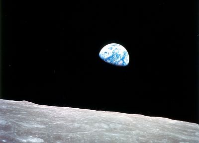 outer space, Moon, Earth, earthrise - random desktop wallpaper