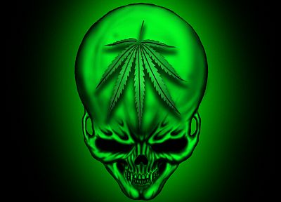 skulls, marijuana - random desktop wallpaper
