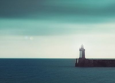ocean, nature, lighthouses, dreamy - desktop wallpaper