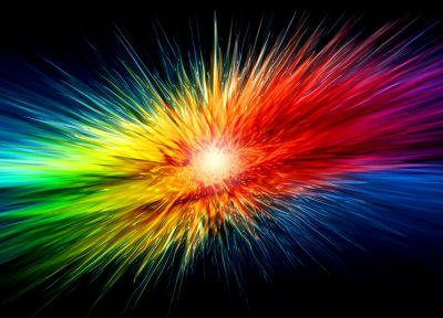 multicolor, stars, rainbows - duplicate desktop wallpaper