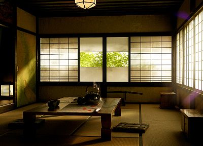 tables, interior, Asian architecture - desktop wallpaper