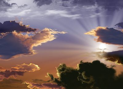 clouds, Sun, sunlight, skyscapes - random desktop wallpaper