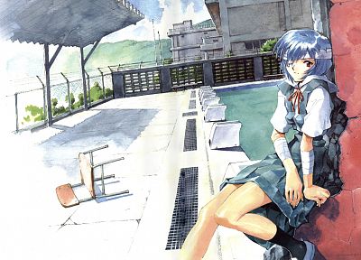 school uniforms, Ayanami Rei, Neon Genesis Evangelion - related desktop wallpaper