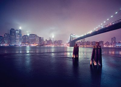 cityscapes, bridges, buildings, Brooklyn Bridge, New York City, Manhattan, East River - related desktop wallpaper
