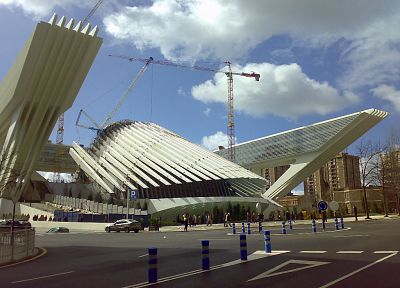architecture, Spain, cranes, Calatrava, Oviedo, Asturias - random desktop wallpaper