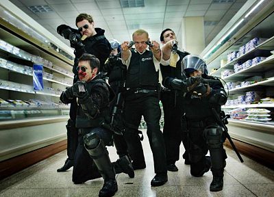 movies, Hot Fuzz, Simon Pegg, Nick Frost - related desktop wallpaper