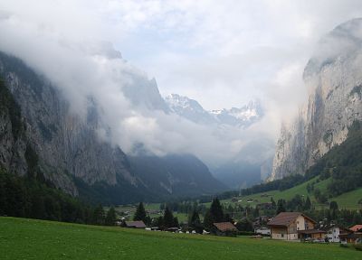 mountains, landscapes, Switzerland, Lauterbrunnen - desktop wallpaper