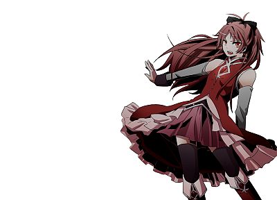 redheads, Mahou Shoujo Madoka Magica, Sakura Kyouko, anime, simple background, anime girls - duplicate desktop wallpaper