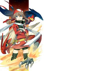 Pokemon, Blaziken, May (Pokemon), simple background - random desktop wallpaper