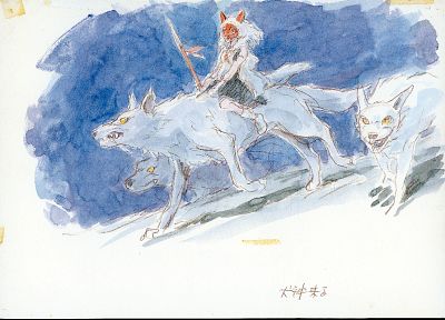 Princess Mononoke, wolves, San (Princess Mononoke) - random desktop wallpaper