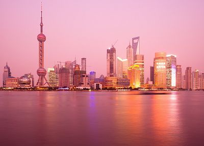 water, cityscapes, Shanghai - duplicate desktop wallpaper