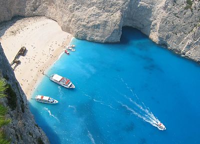 islands, boats, Greece, seaside, vehicles, bay, Zakynthos, beaches - related desktop wallpaper
