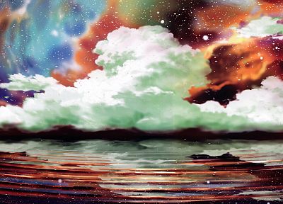 clouds, landscapes, artwork - random desktop wallpaper