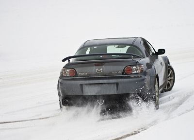 snow, cars, Mazda, vehicles, Mazda RX-8 - random desktop wallpaper