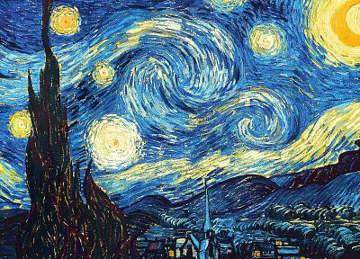 paintings, night, Vincent Van Gogh, Starry Night - random desktop wallpaper