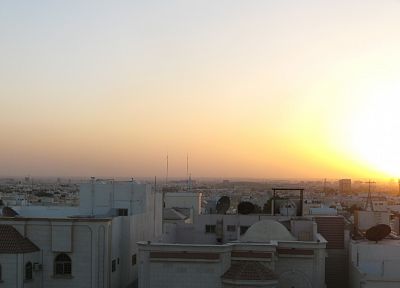 sunrise, cityscapes, panorama, Saudi Arabia, multiscreen, Riyadh - duplicate desktop wallpaper